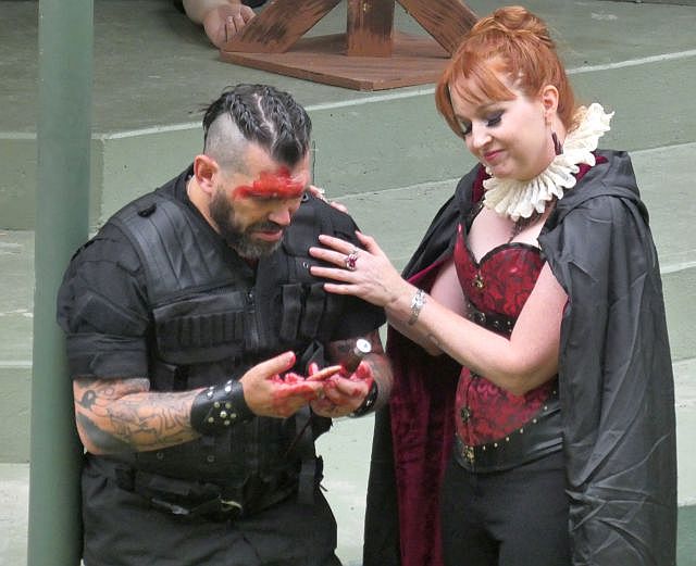 Gary Cummings as Macbeth and Christina Avery as Lady Macbeth in Macbeth.